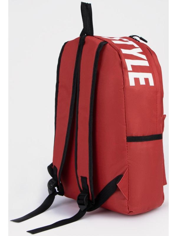 Рюкзак на молнии, наружный карман, цвет красный
