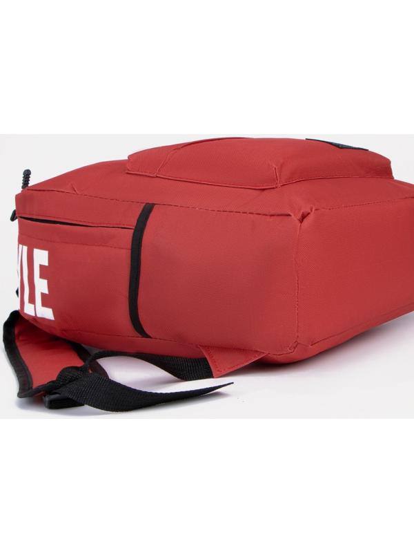 Рюкзак на молнии, наружный карман, цвет красный