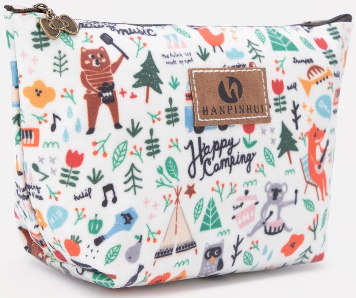 Косметичка на молнии, цвет белый