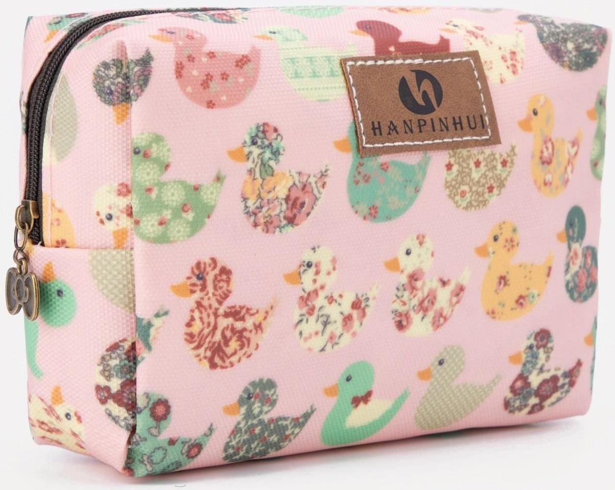 Косметичка на молнии, цвет розовый