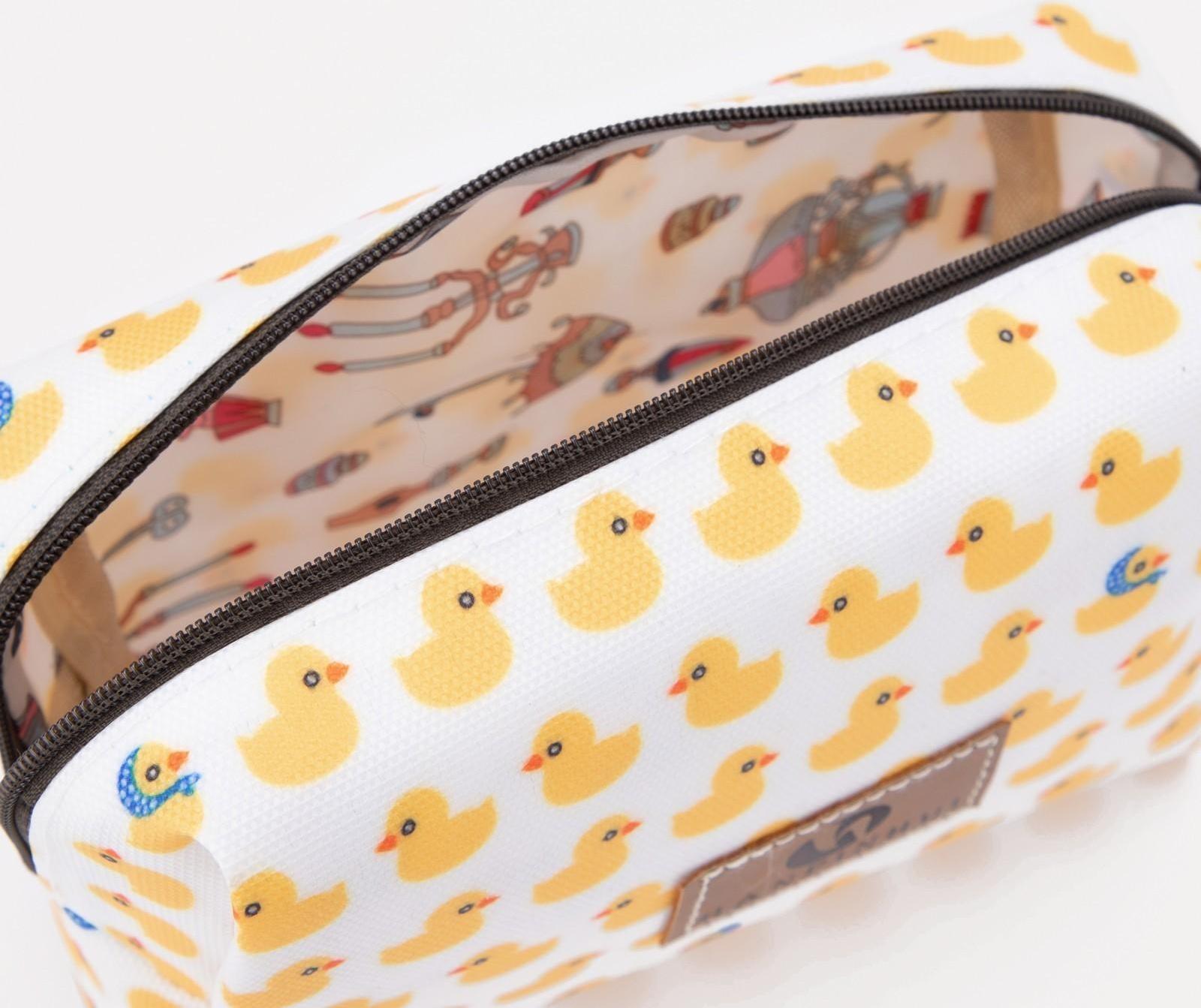 Косметичка на молнии, цвет белый/жёлтый