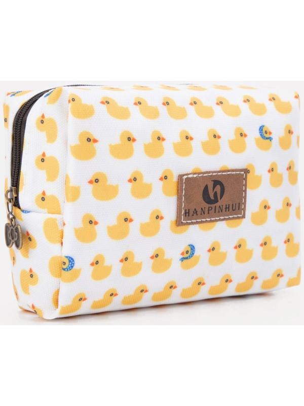 Косметичка на молнии, цвет белый/жёлтый