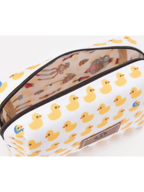 Косметичка на молнии, цвет белый/жёлтый