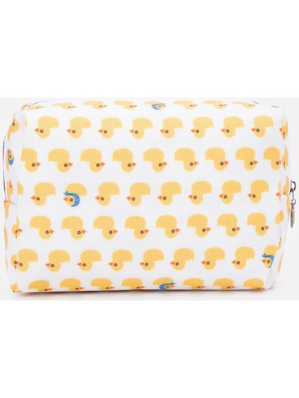 Косметичка на молнии, цвет белый/жёлтый