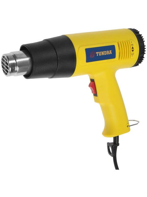 Строительный фен ТУНДРА, 2000 Вт, 250-500 л/мин, плавная регулировка температуры 60-600°С
