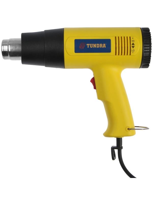 Строительный фен ТУНДРА, 2000 Вт, 250-500 л/мин, плавная регулировка температуры 60-600°С