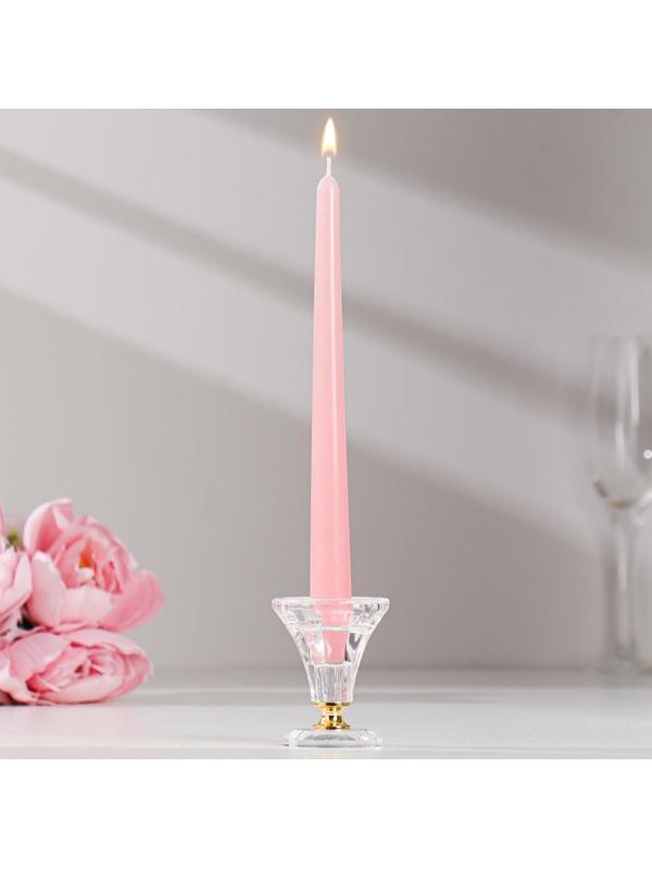 Набор свечей античных, 2,3х 24,5 см, 5 ч, 55 г, 4 штуки, светло-розовая