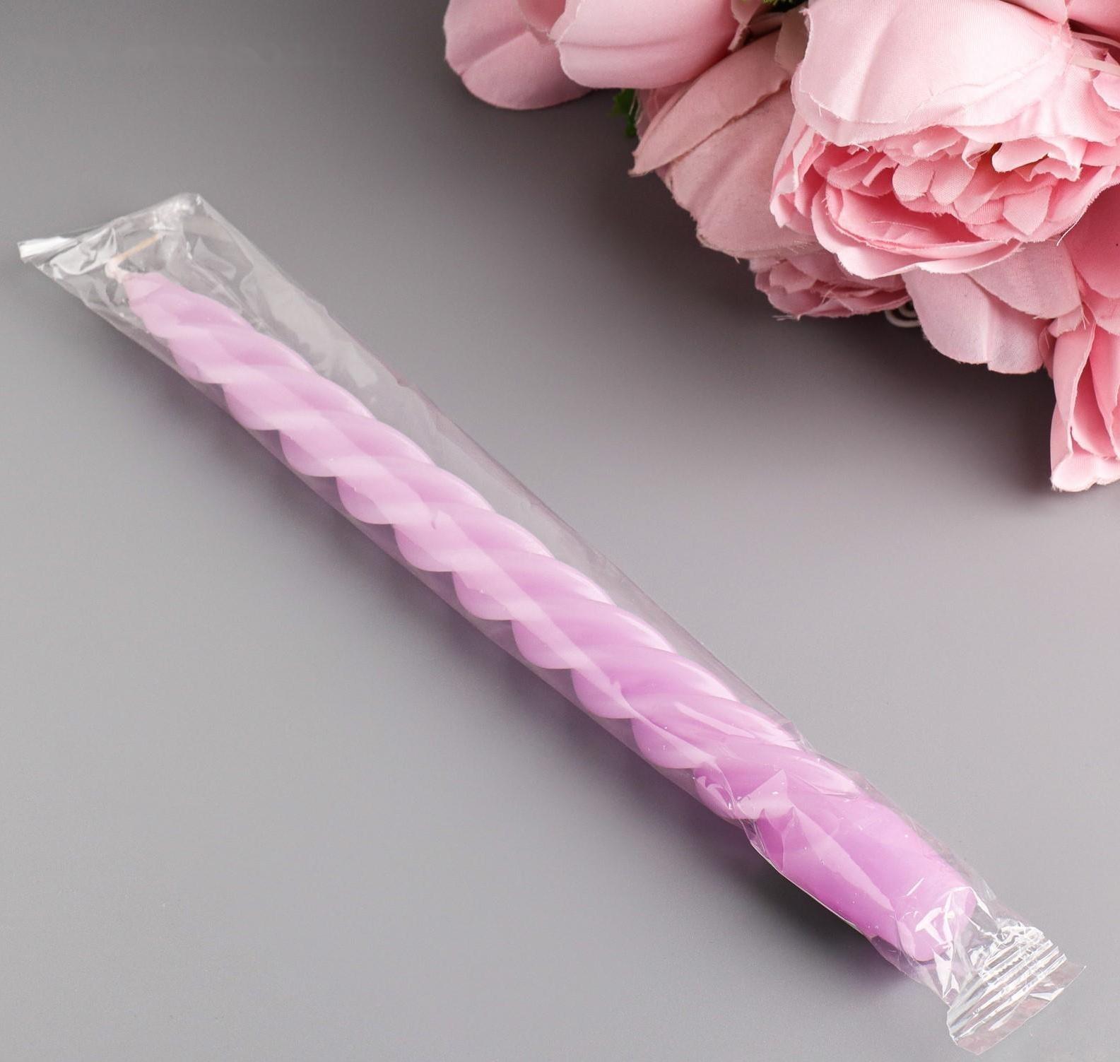 Свеча витая, 2,3х 24,5 см, 5 ч, 50 г, сиреневая