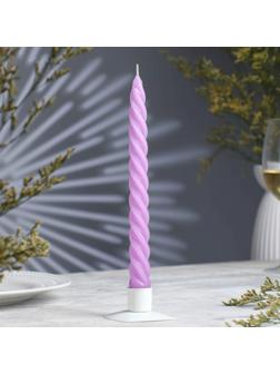 Свеча витая, 2,3х 24,5 см, 5 ч, 50 г, сиреневая