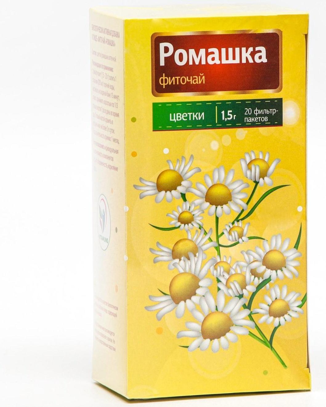 Фиточай Ромашка Vitamuno для взрослых, 20 фильтр-пакетов по 1.5 г