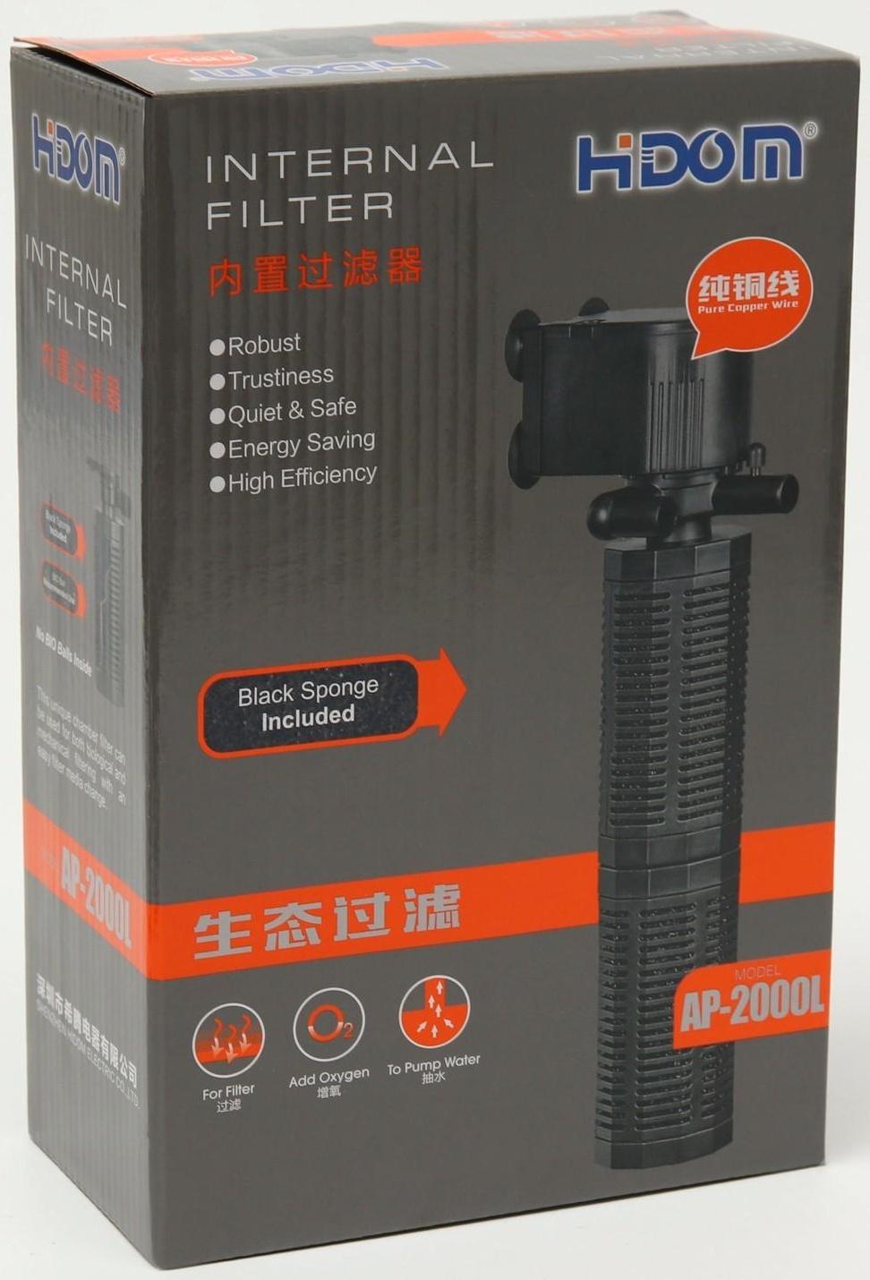 Внутренний фильтр Hidom AP-2000L, 1600 л/ч, 30 Вт, двухкамерный