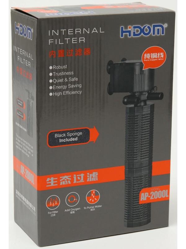 Внутренний фильтр Hidom AP-2000L, 1600 л/ч, 30 Вт, двухкамерный