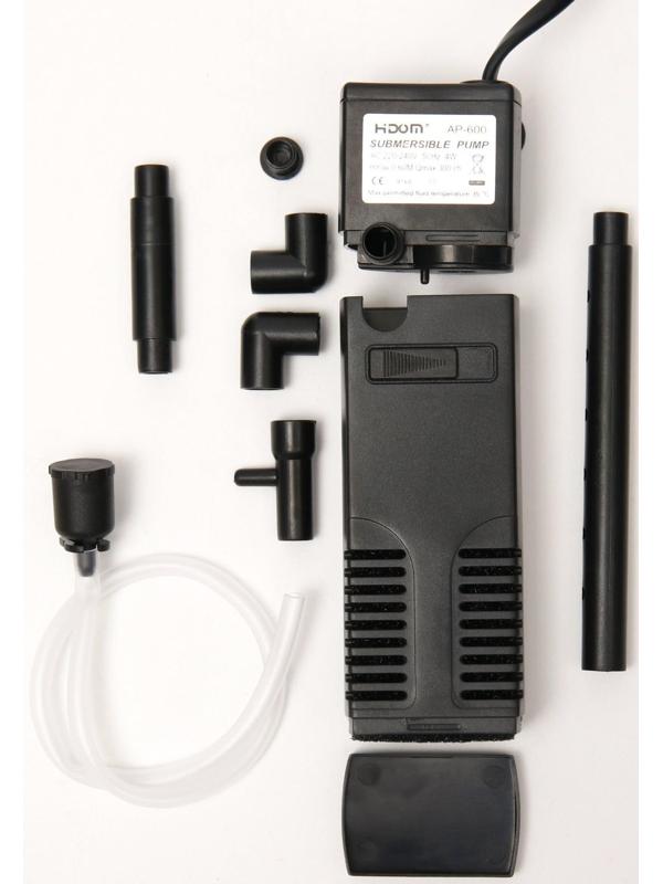 Внутренний фильтр Hidom AP-600L, 300 л/ч, 4 Вт, с дождевальной флейтой