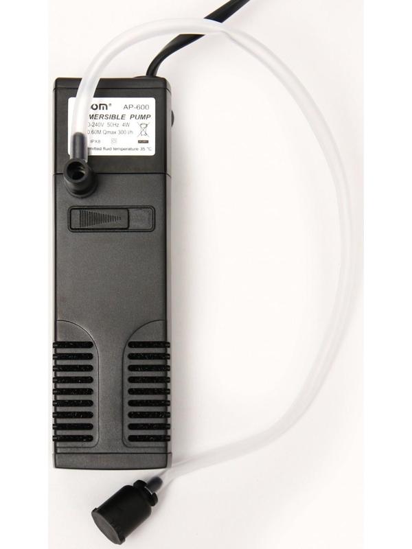 Внутренний фильтр Hidom AP-600L, 300 л/ч, 4 Вт, с дождевальной флейтой