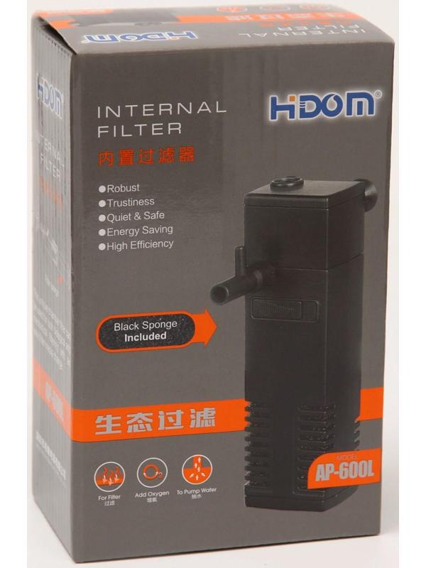 Внутренний фильтр Hidom AP-600L, 300 л/ч, 4 Вт, с дождевальной флейтой