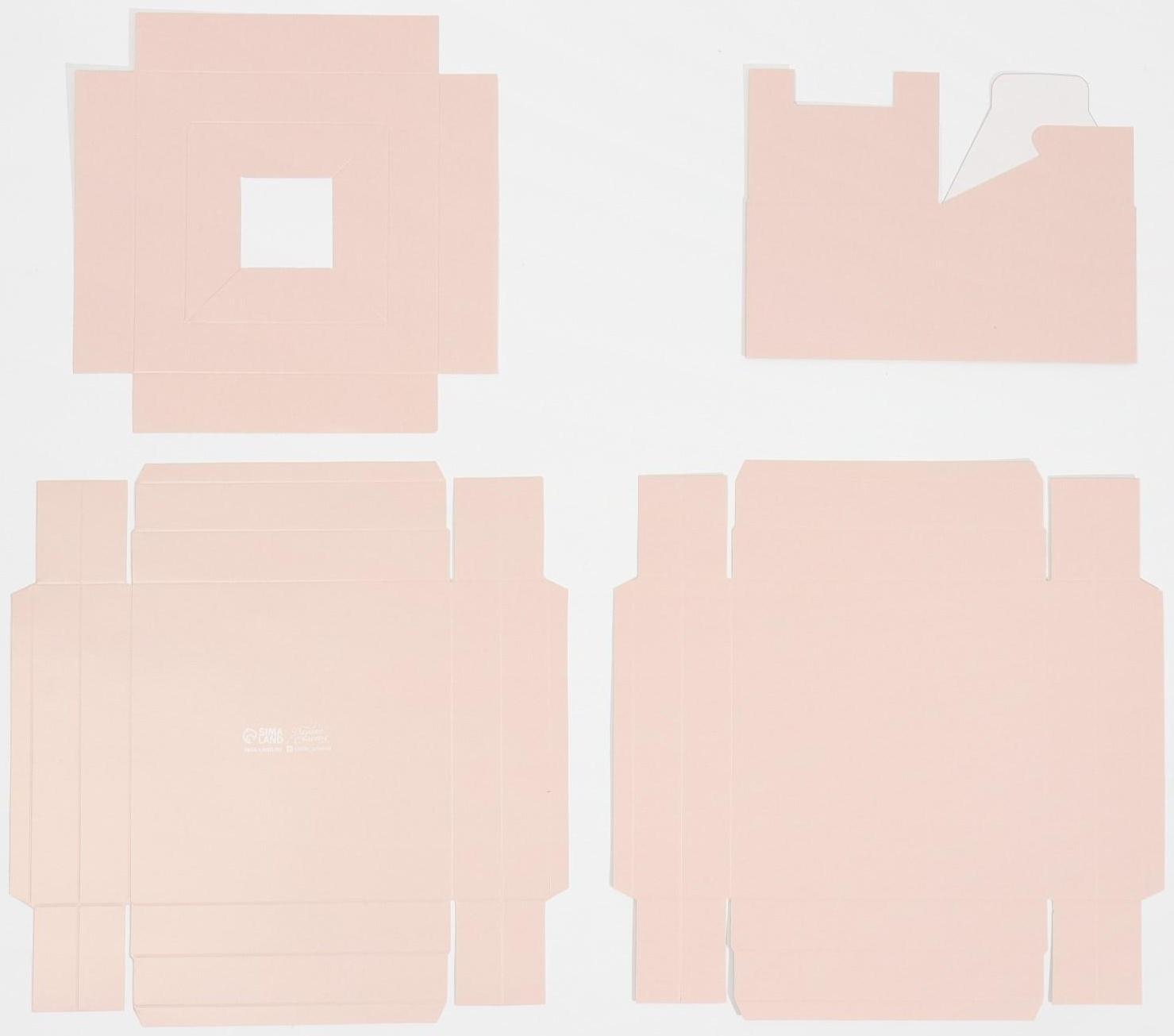 Коробка для цветов с вазой и PVC окнами складная «Бежевая», 16 х 23 х 16 см