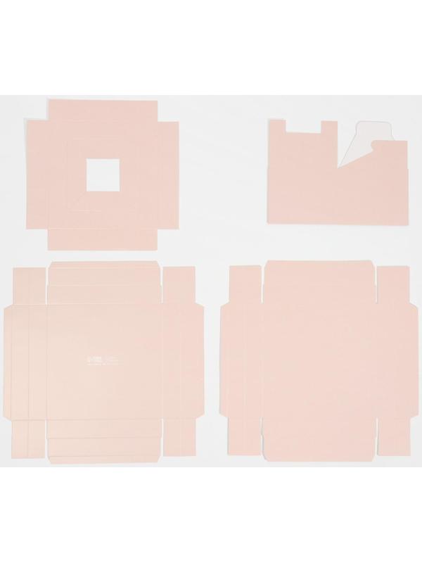 Коробка для цветов с вазой и PVC окнами складная «Бежевая», 16 х 23 х 16 см