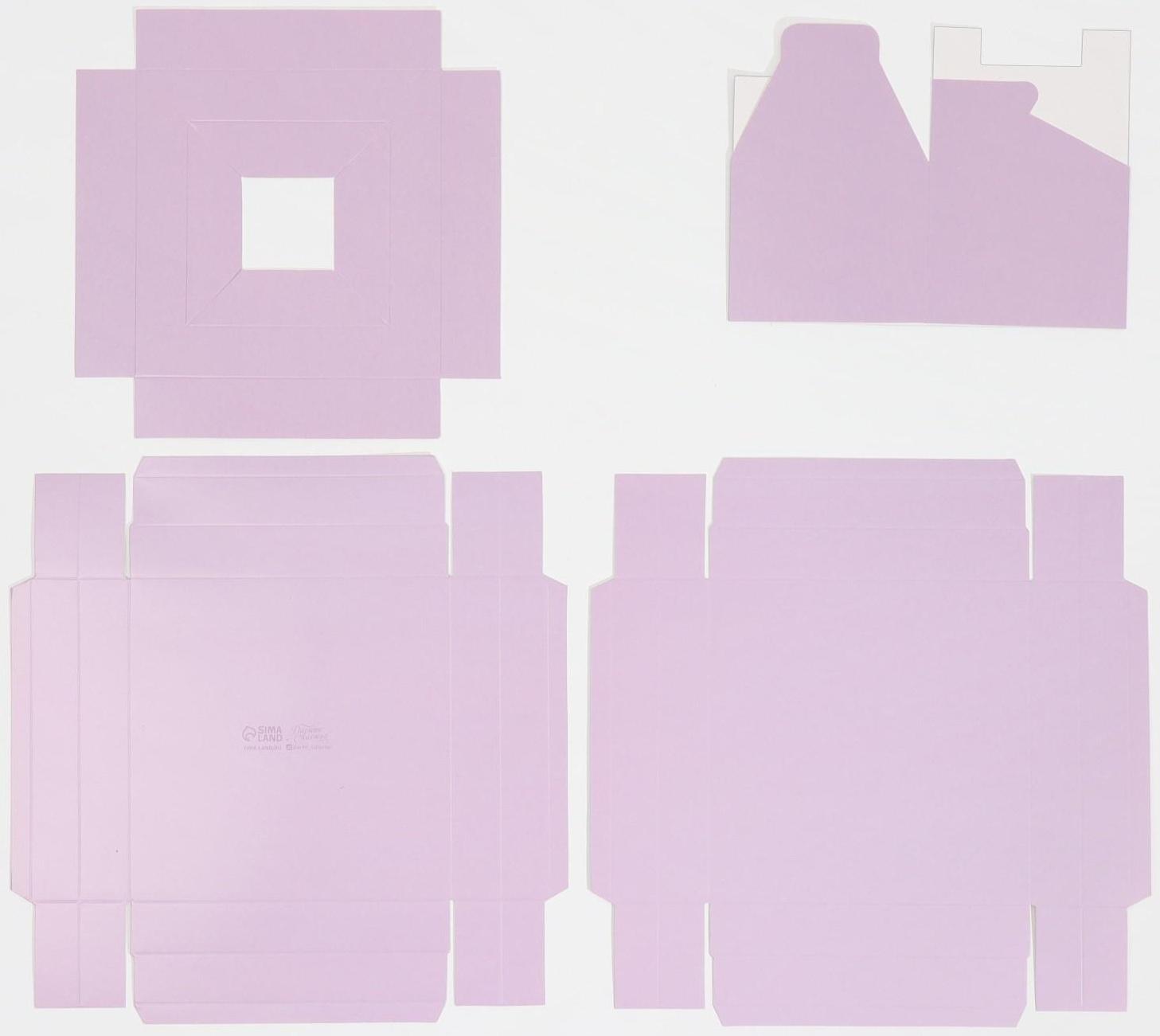 Коробка для цветов с вазой и PVC окнами складная «Лаванда», 16 х 23 х 16 см