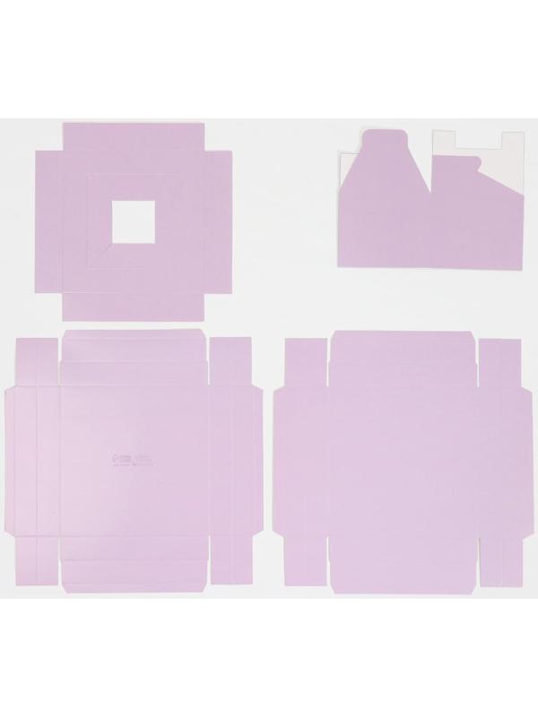 Коробка для цветов с вазой и PVC окнами складная «Лаванда», 16 х 23 х 16 см