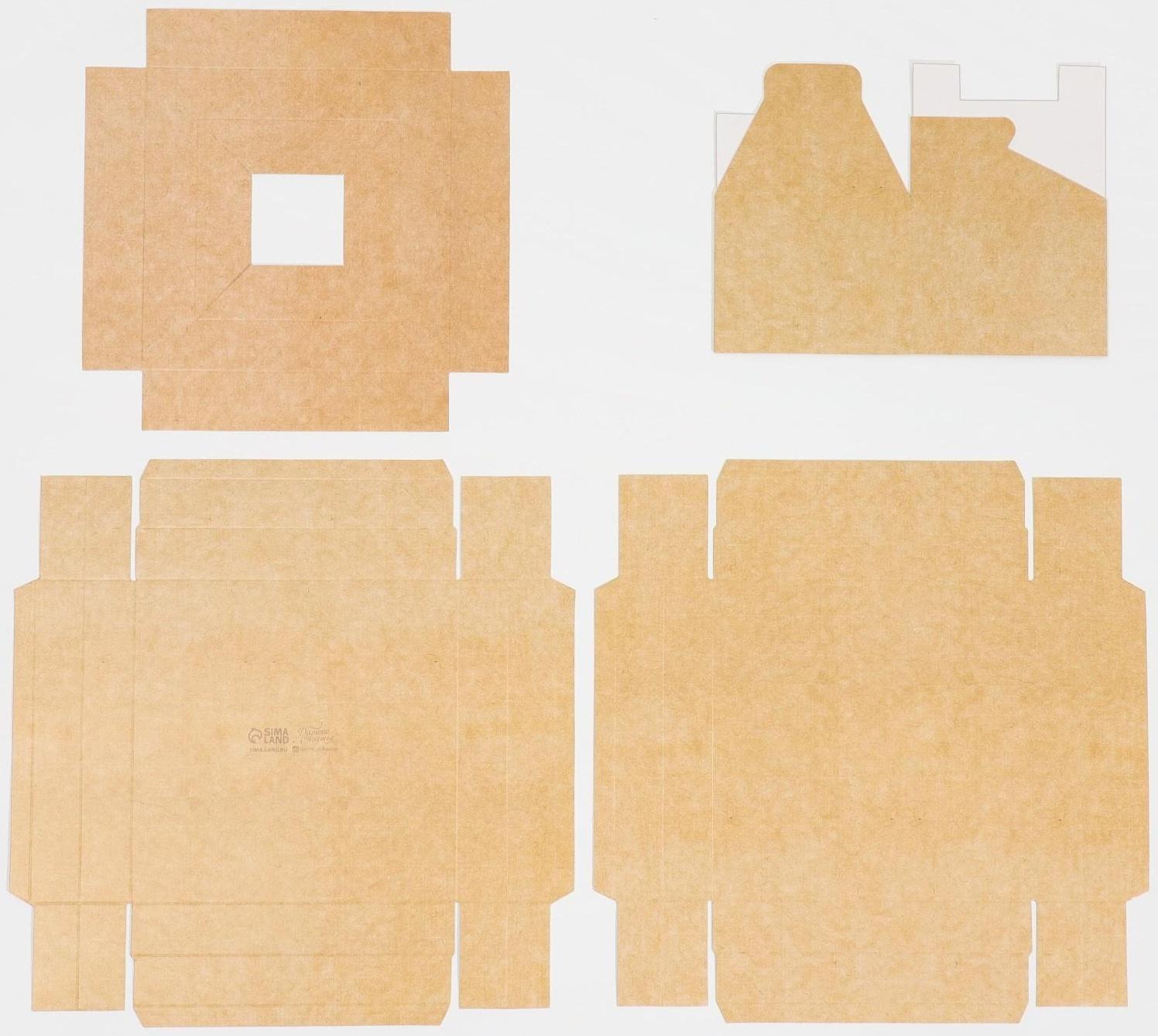 Коробка для цветов с вазой и PVC окнами складная «Крафт», 16 х 23 х 16 см