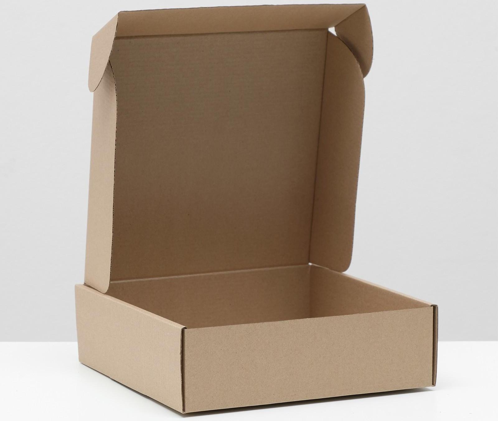Коробка самосборная, бурая, 24 х 24 х 7,5 см