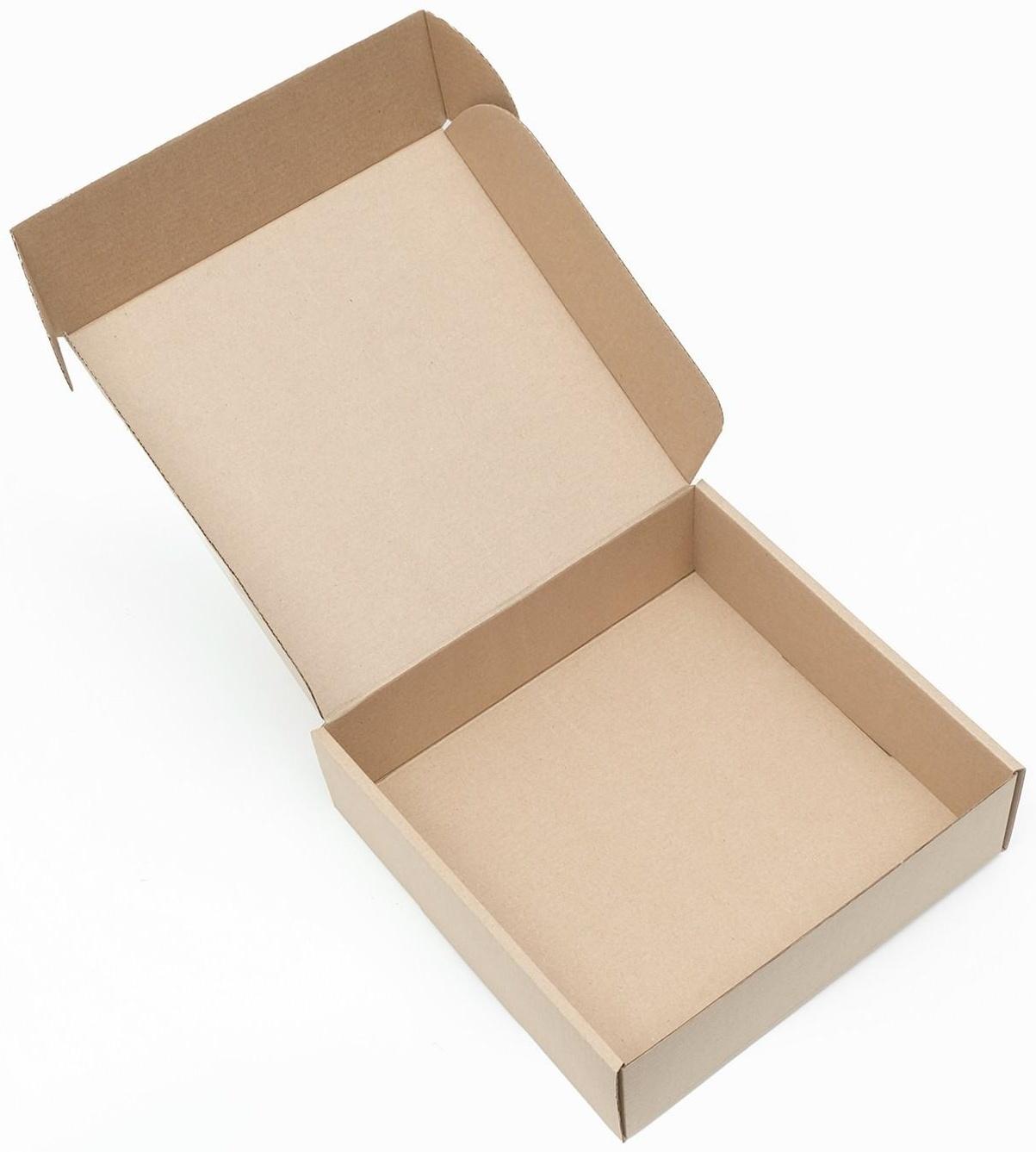 Коробка самосборная, бурая, 24 х 24 х 7,5 см