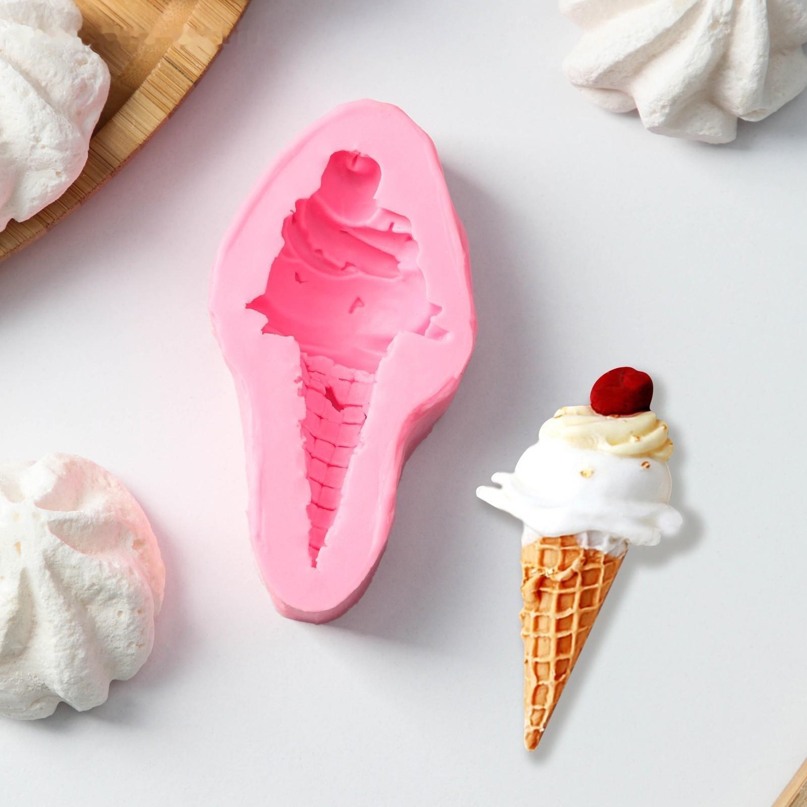 Молд «Рожок», 9,2×6×1,5 см, цвет розовый