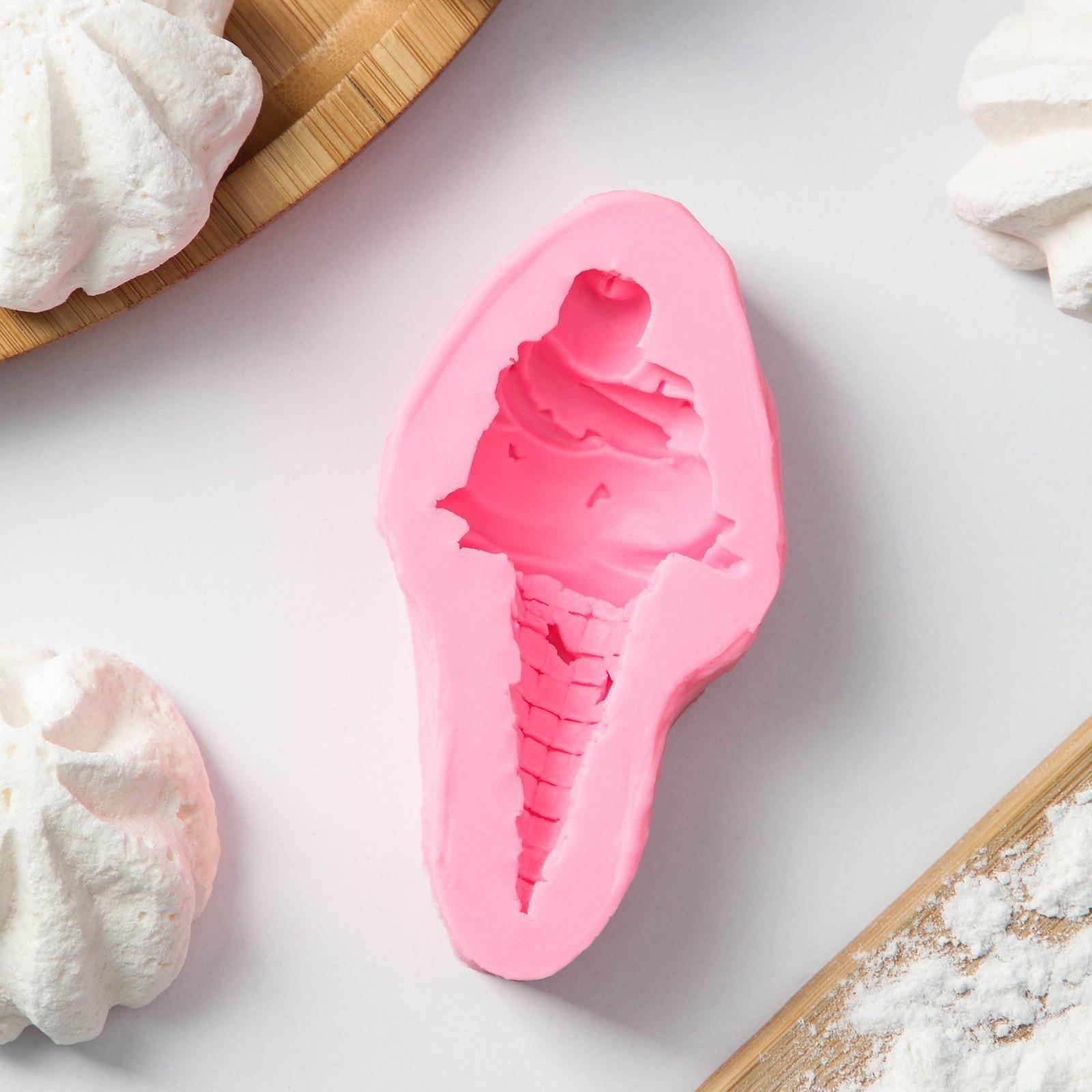 Молд «Рожок», 9,2×6×1,5 см, цвет розовый