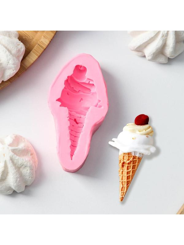 Молд «Рожок», 9,2×6×1,5 см, цвет розовый