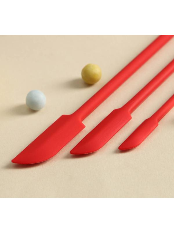 Набор лопаток «Петит», 3 шт, 30×3×0,5 см, цвет красный