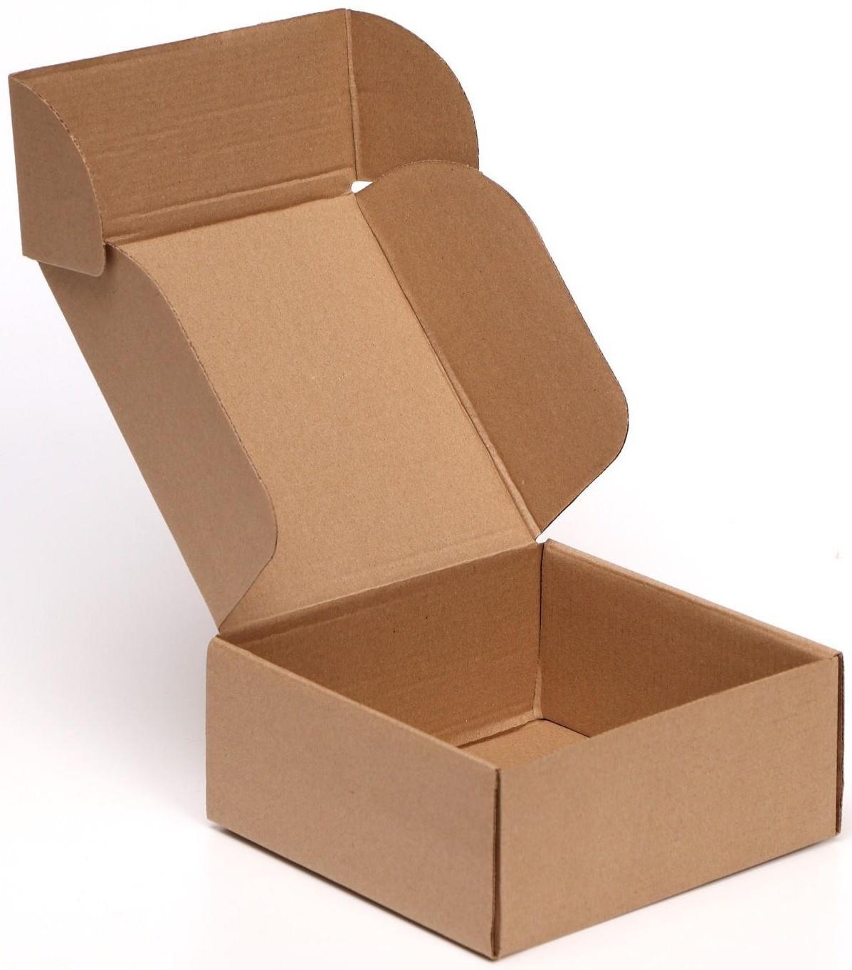 Коробка самосборная, бурая, 18 х 18 х 8 см