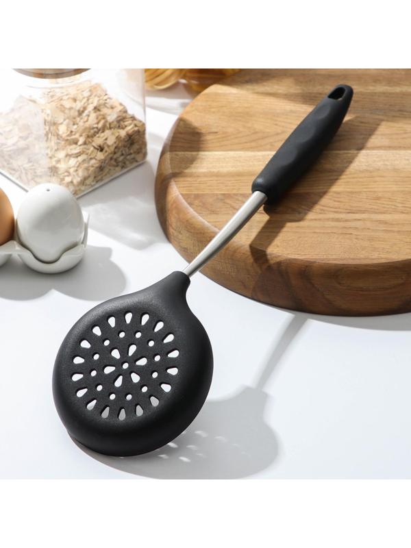 Шумовка Доляна «Чили», 37,5 см, цвет чёрно-красный