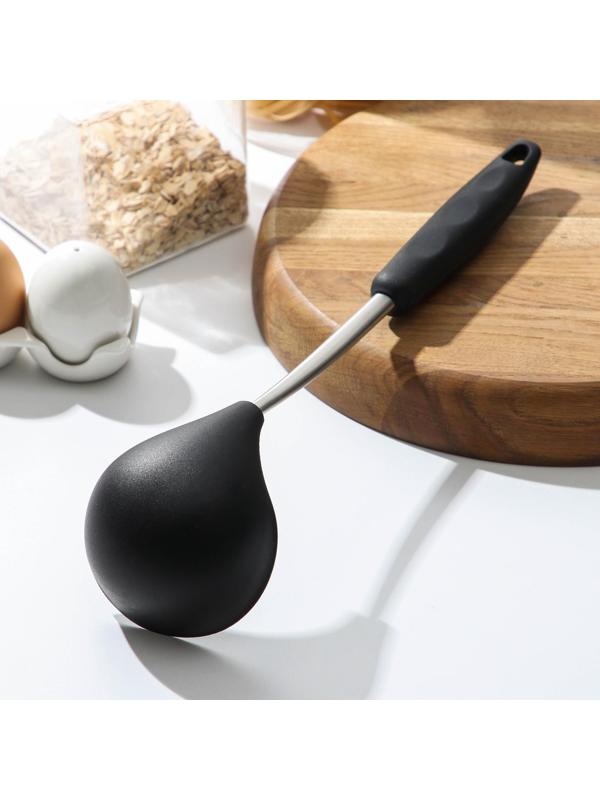 Половник Доляна «Чили», 34 см, 100 мл, цвет чёрно-красный