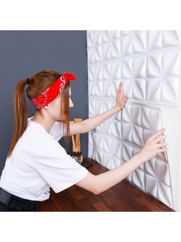 Панель ПВХ отделочная 50*50см белая 