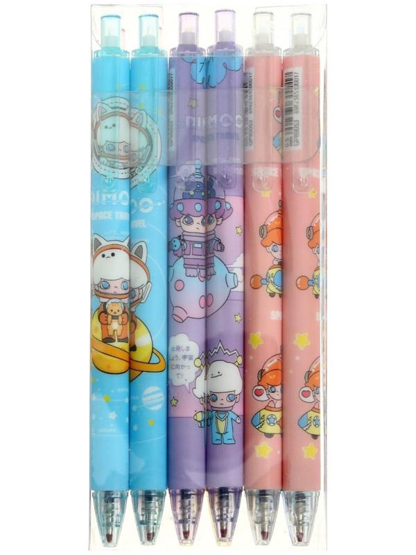 Ручка гелевая, автоматическая 0.5 мм, стержень синий, корпус с рисунком, МИКС (штрихкод на штуке)