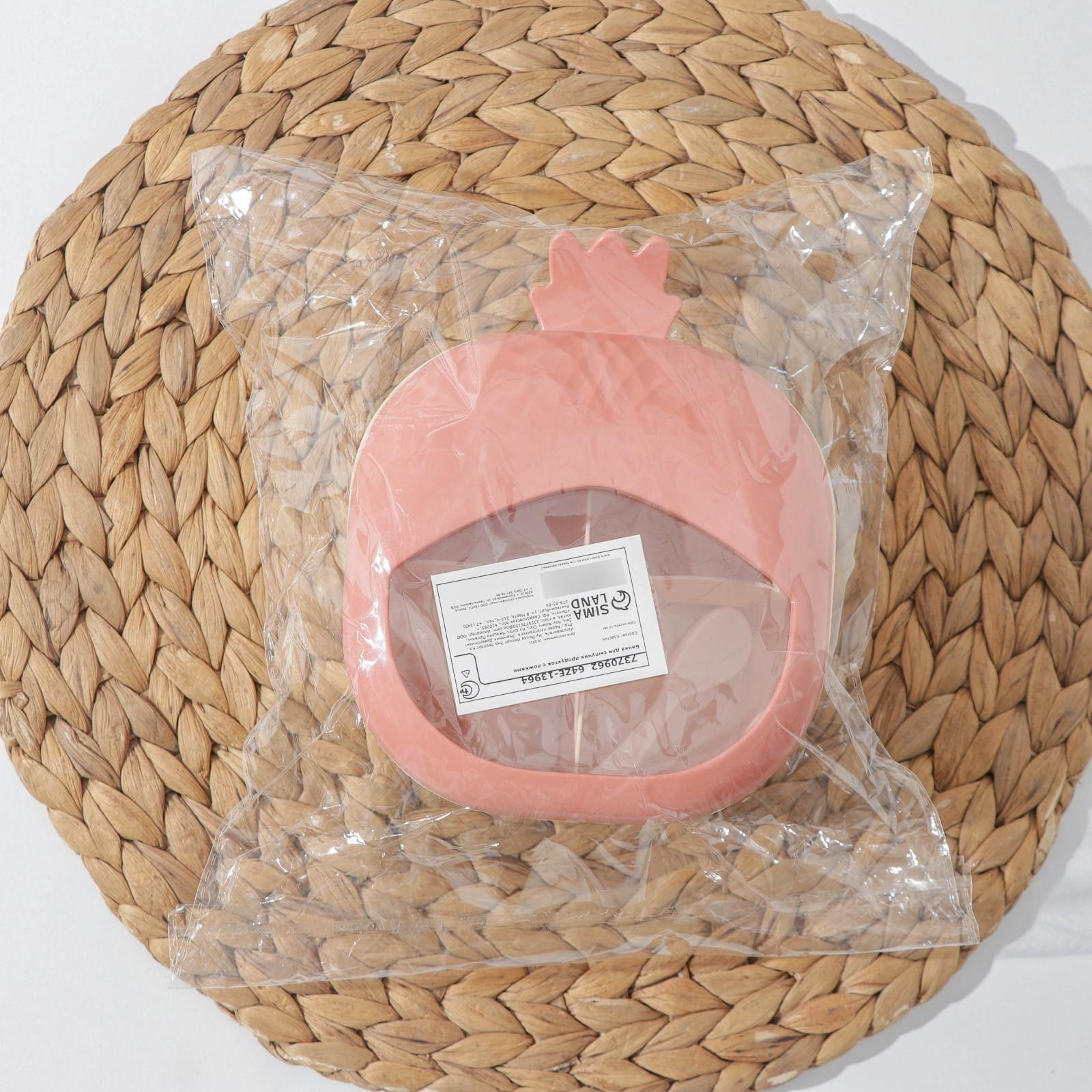 Банка пластиковая для сыпучих продуктов «Ананас», 4 отделения, с ложками, 16,5×14×9 см, цвет МИКС