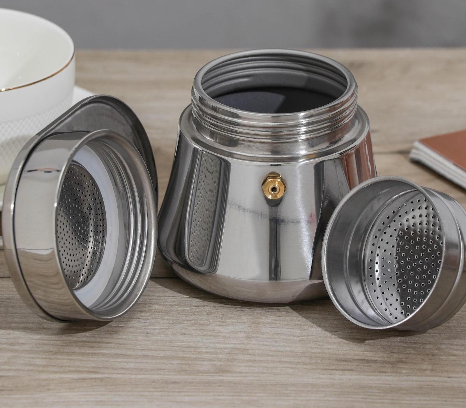 Кофеварка гейзерная Magistro Semi, на 6 чашек, 300 мл, нержавеющая сталь