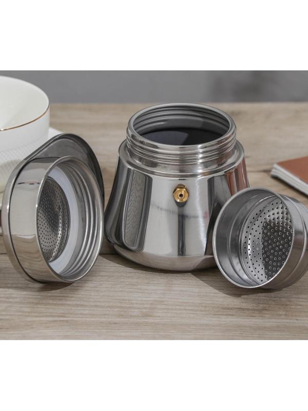 Кофеварка гейзерная Magistro Semi, на 6 чашек, 300 мл, нержавеющая сталь