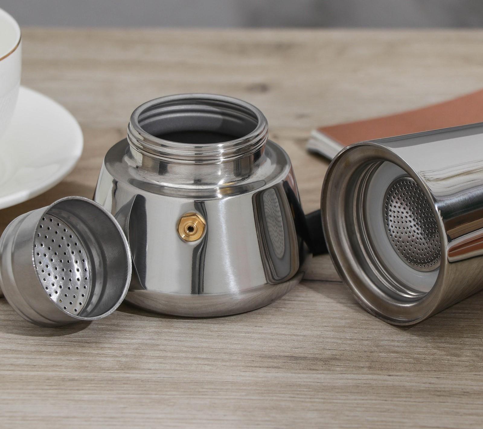 Кофеварка гейзерная Magistro Classic, на 2 чашки, 100 мл, нержавеющая сталь