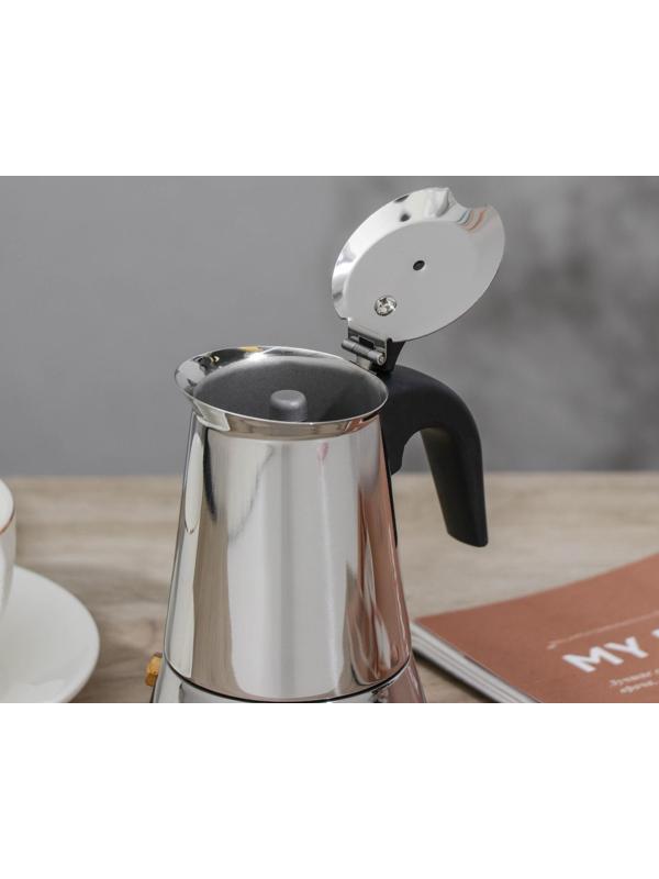 Кофеварка гейзерная Magistro Classic, на 2 чашки, 100 мл, нержавеющая сталь