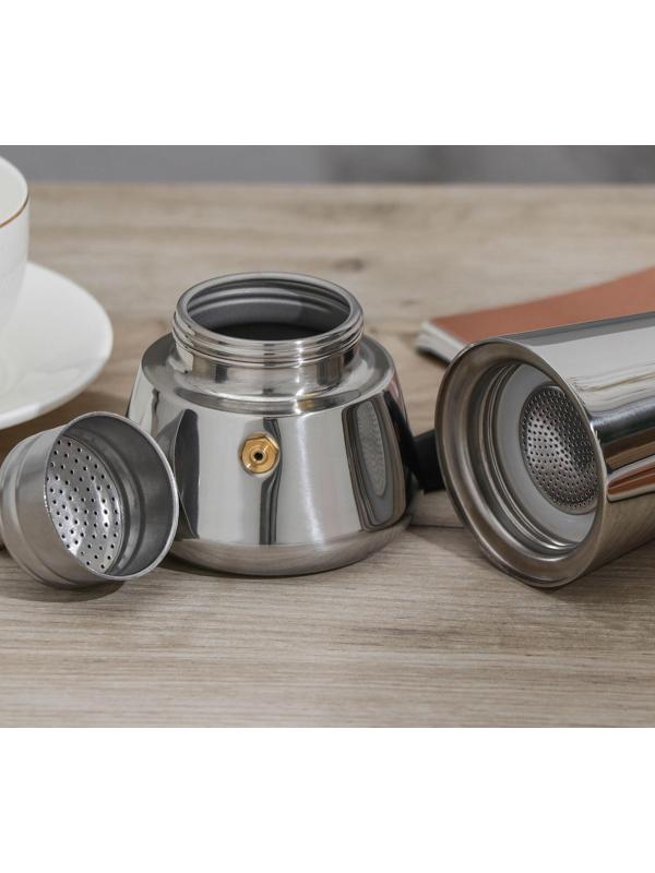 Кофеварка гейзерная Magistro Classic, на 2 чашки, 100 мл, нержавеющая сталь