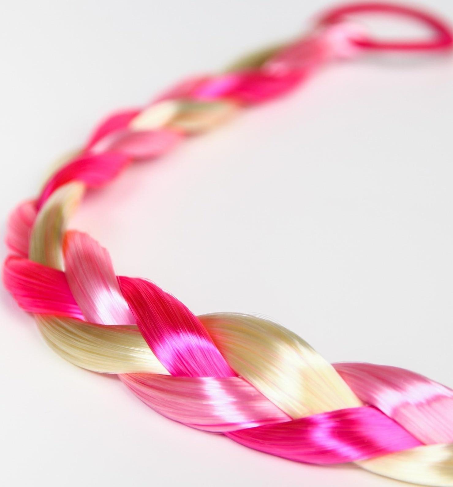 Цветная прядь-косичка на резинке 