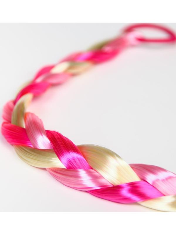 Цветная прядь-косичка на резинке 