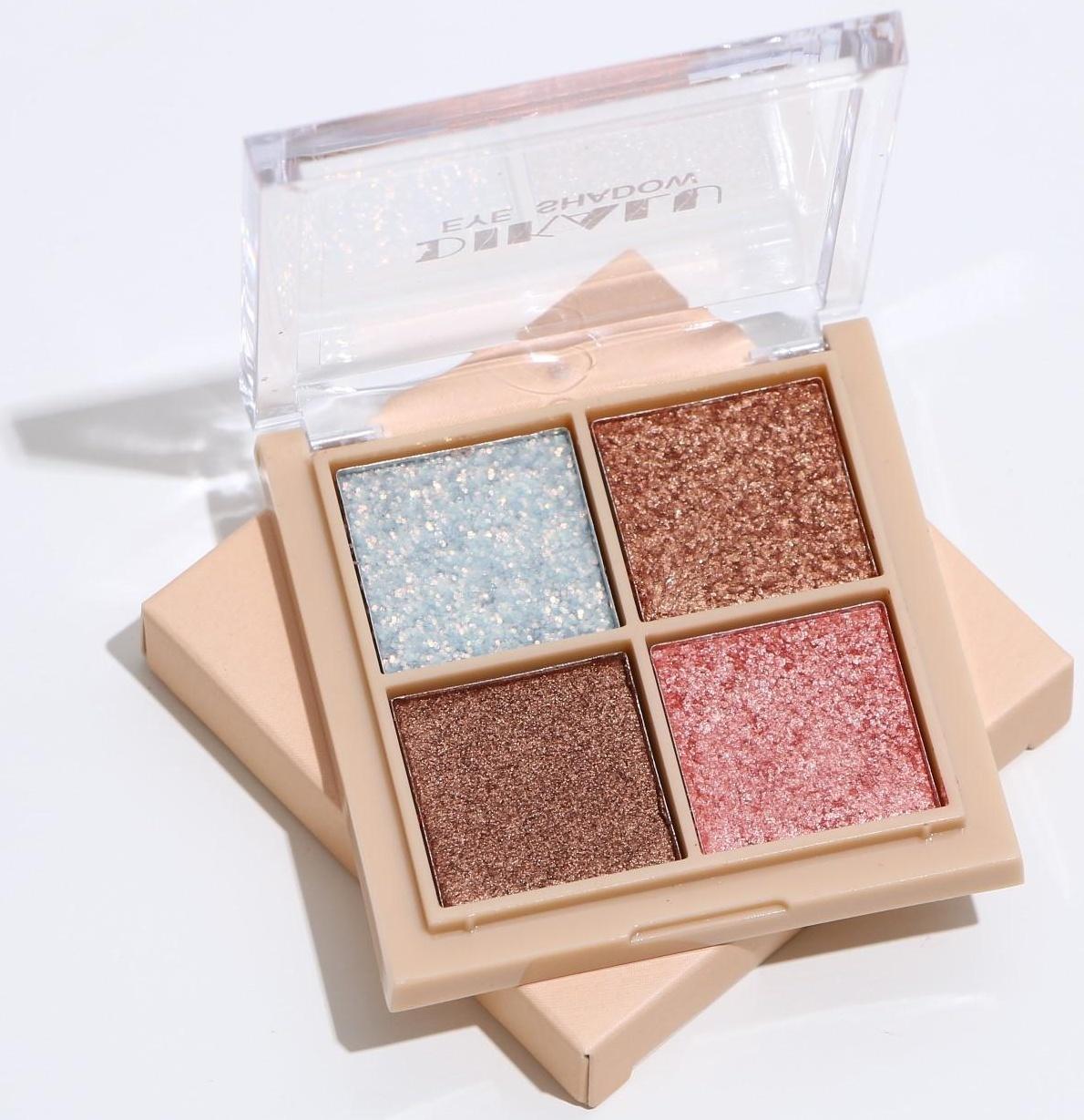 Набор теней для век с шиммером, 4 цвета
