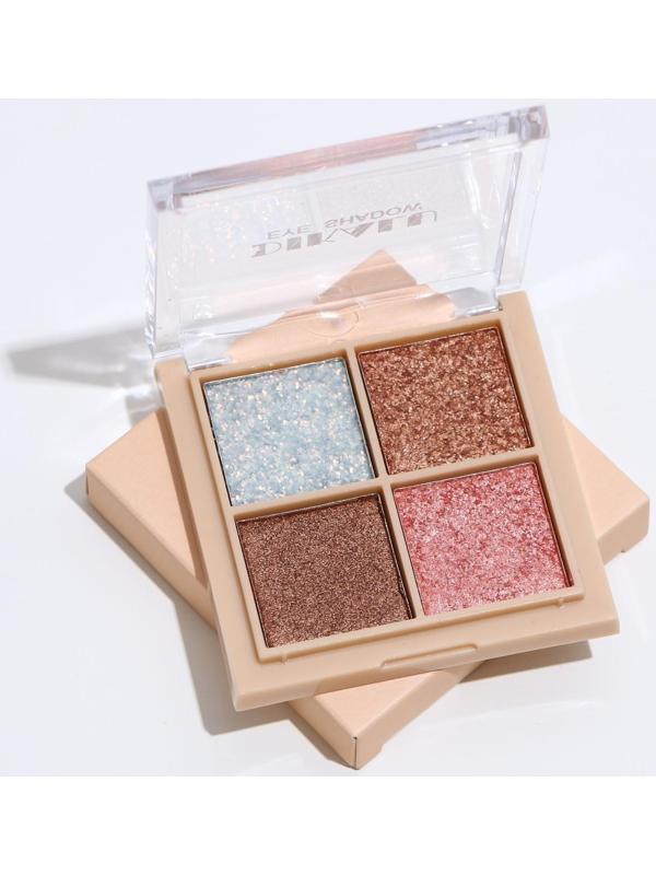 Набор теней для век с шиммером, 4 цвета