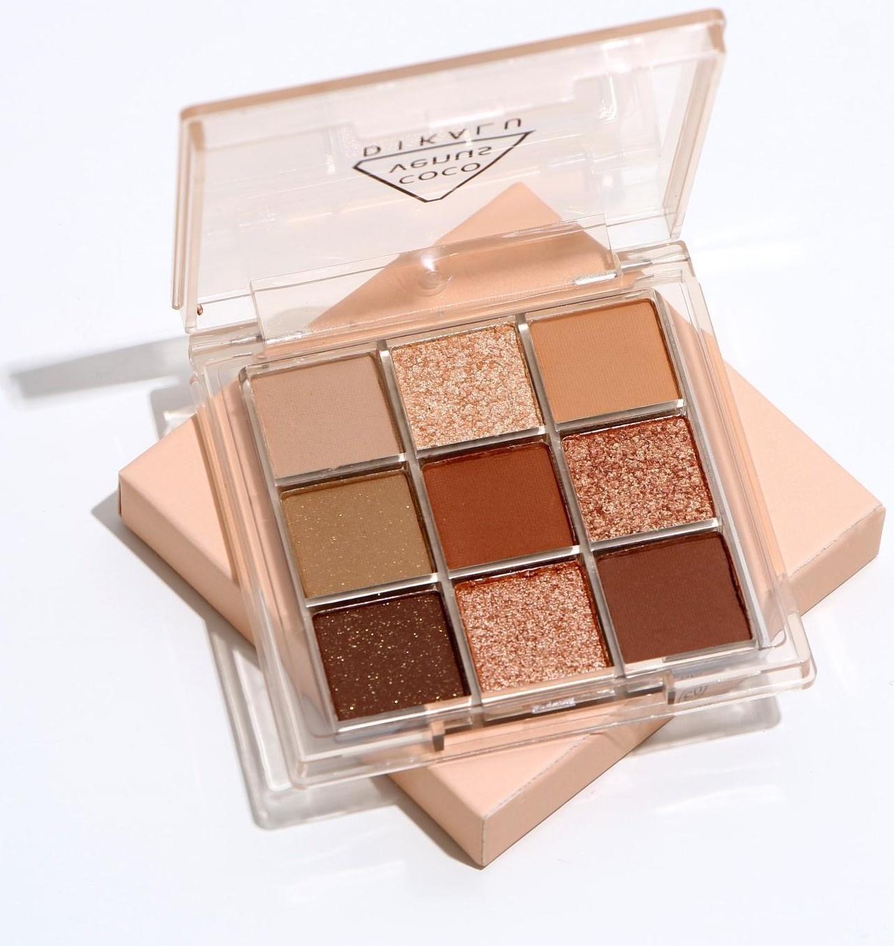 Набор теней для век c шиммером 9 цветов