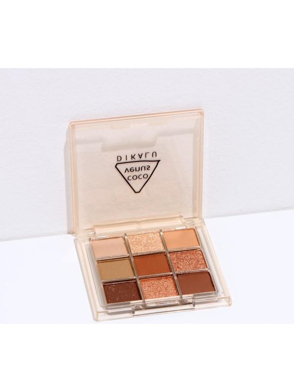 Набор теней для век c шиммером 9 цветов