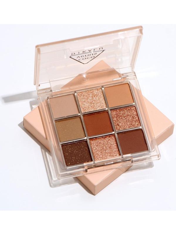 Набор теней для век c шиммером 9 цветов