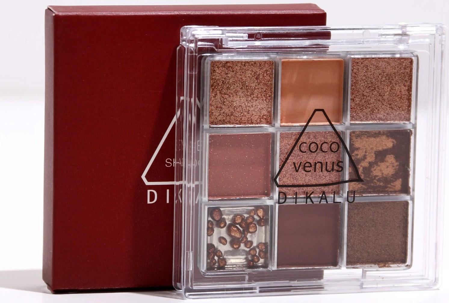 Набор теней для век c глиттером 9 цветов