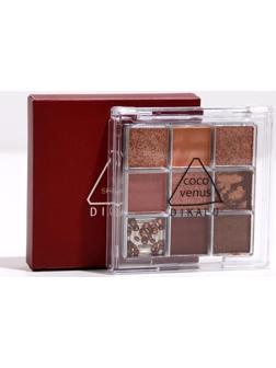 Набор теней для век c глиттером 9 цветов